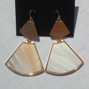 LA3accessories Gold and White Dangle Earrings
